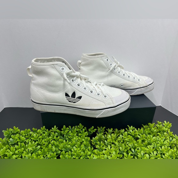 Adidas Originals Nizza High Cloud WHITE/BLACK Size 5.5 ( FW8351) Rare - Picture 11 of 11